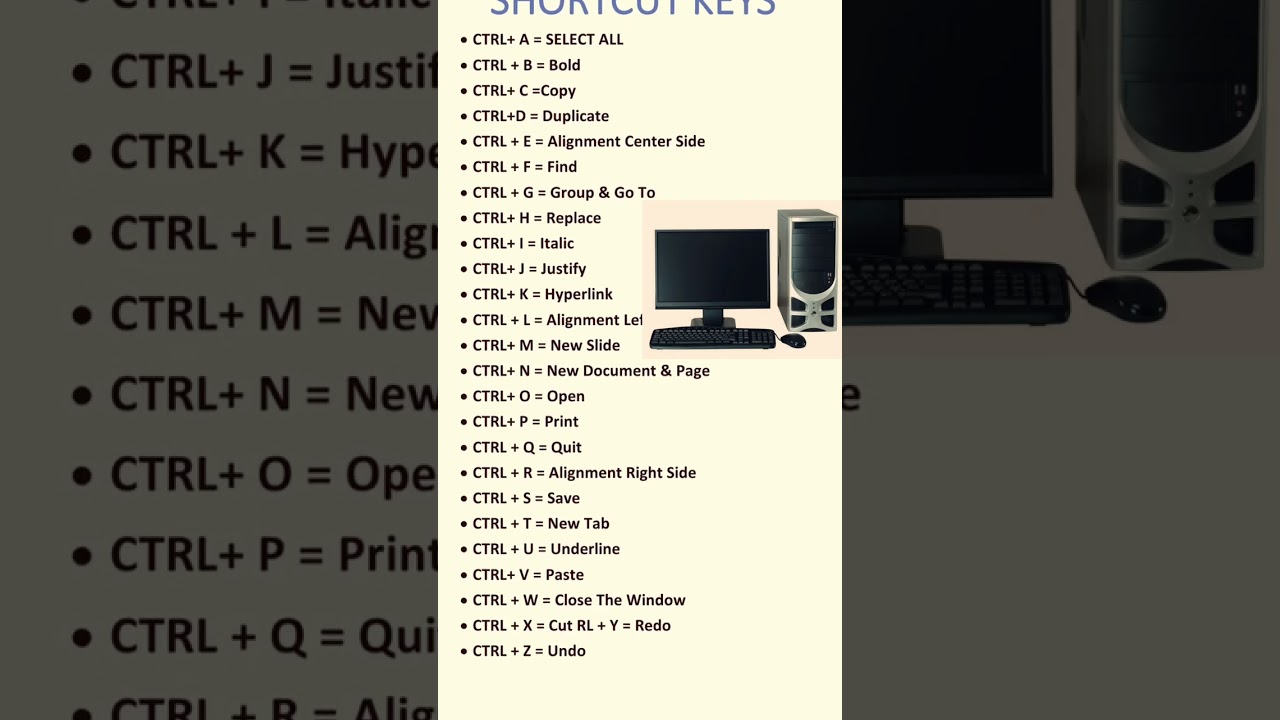 ALL Computers Shortcut Keys/#viral #ytshorts #computer #1m #shorts #short #virals #reel #reels #kyes