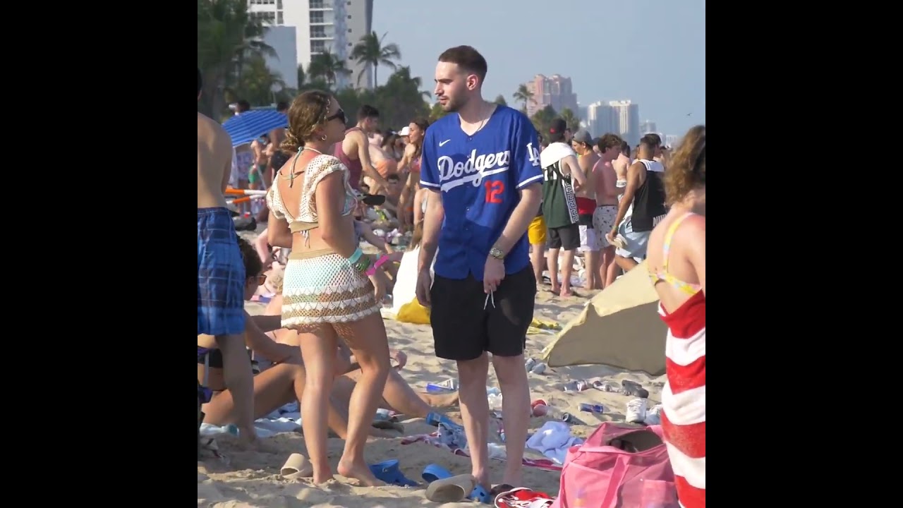 Trying tinder pickup line on the beach! #shorts #viral #fortlauderdale