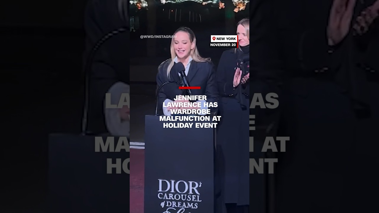 Jennifer Lawrence has wardrobe malfunction at holiday event