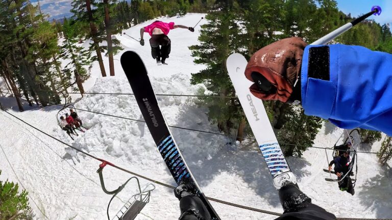 Skiers Jump OVER A Chairlift! Best Party Lap Ever?