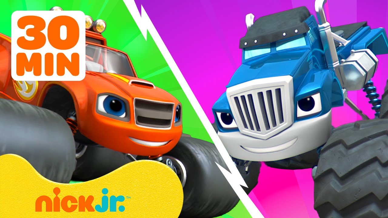 Blaze and Crusher Adventures & Rescues! 🚘 Blaze and the Monster Machines | 30 Minutes | Nick Jr.