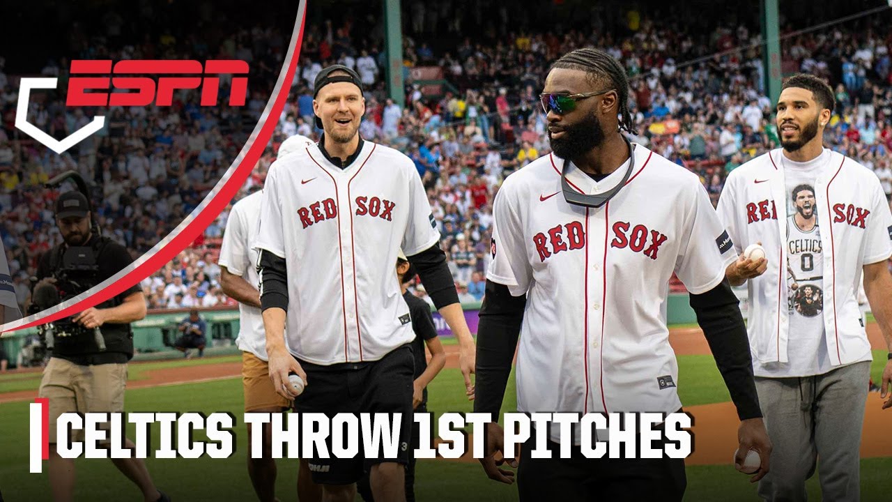 The Celtics throw out first pitches at Fenway Park ⚾ | ESPN MLB