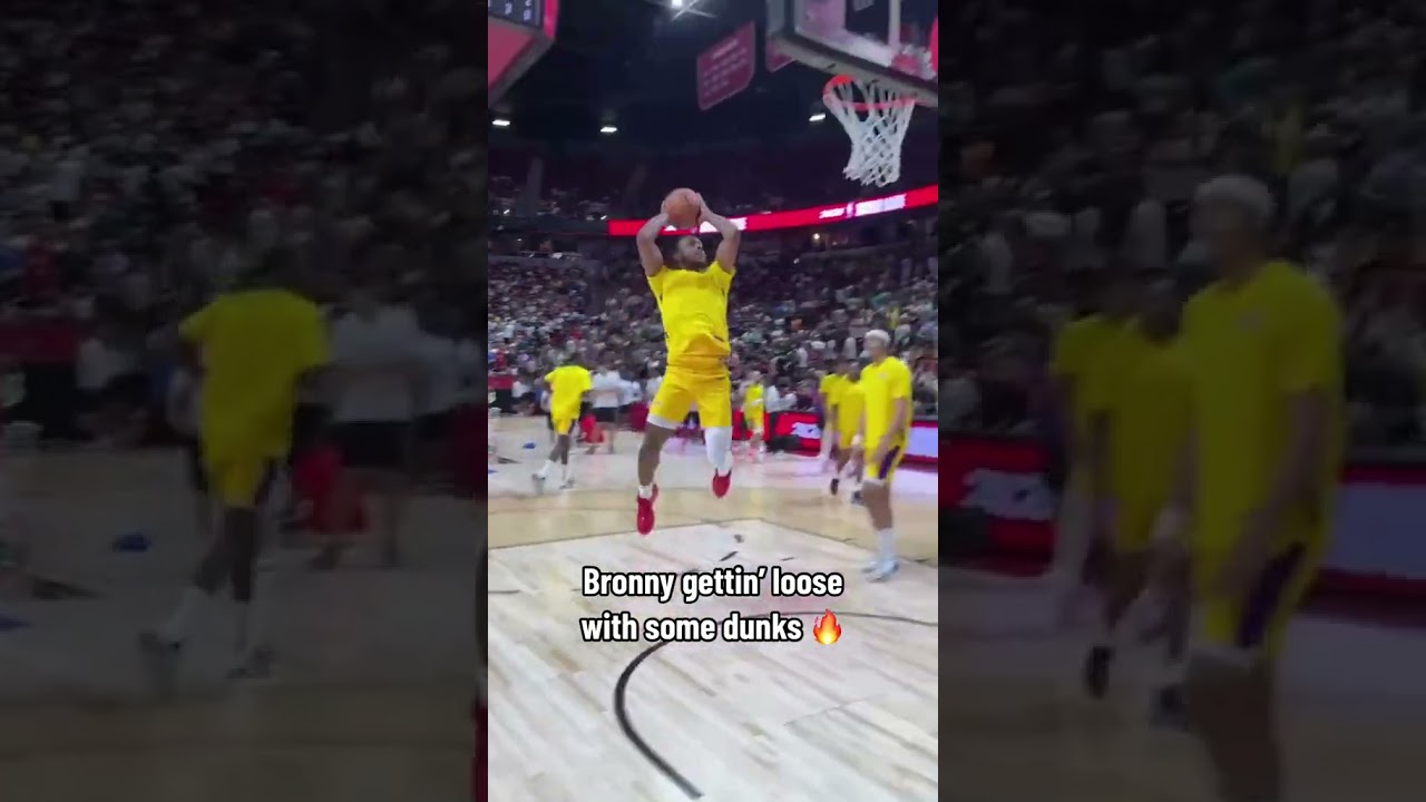 Bronny’s pre-game dunks 🔥
