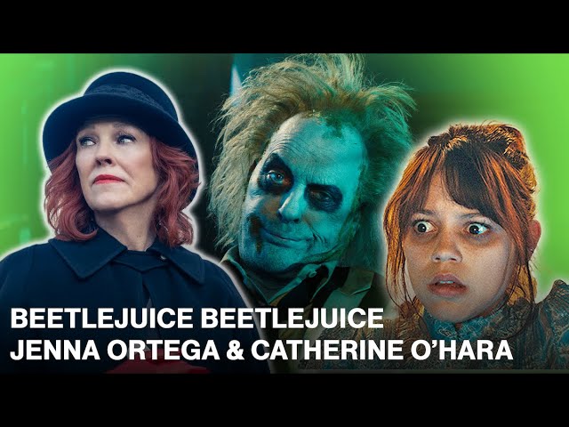 Jenna Ortega & Catherine O’Hara Talk Beetlejuice Beetlejuice: Tim Burton, Avengers jokes, and more