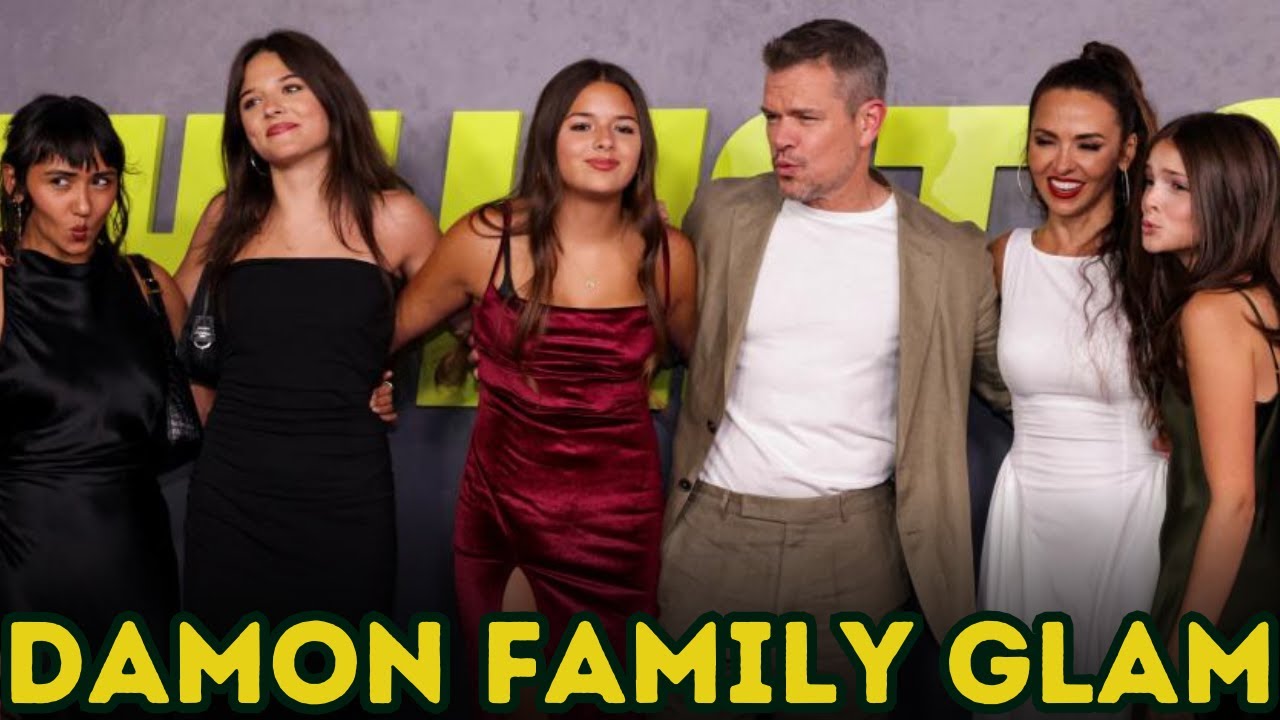 Matt Damon and Luciana Barroso Show Off Their Daughters at ‘The Instigators’ Premiere