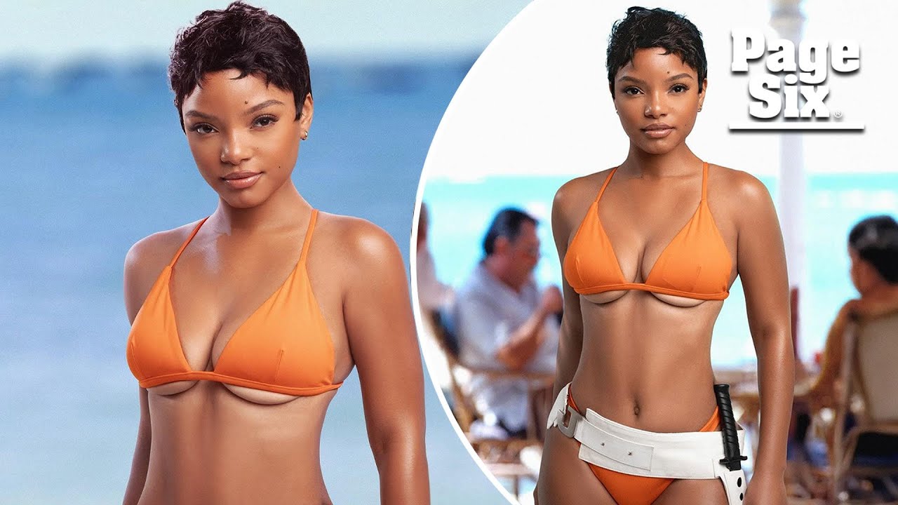 Halle Bailey dresses as Halle Berry’s ‘Die Another Day’ character in orange bikini for Halloween