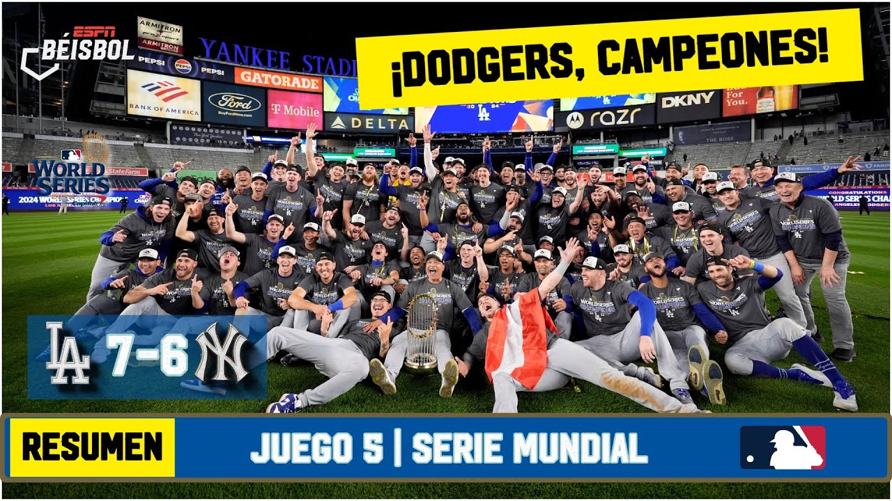 ¡LOS DODGERS, CAMPEONES DE LA SERIE MUNDIAL tras remontada vs YANKEES | ESPN Beisbol | MLB | Resumen