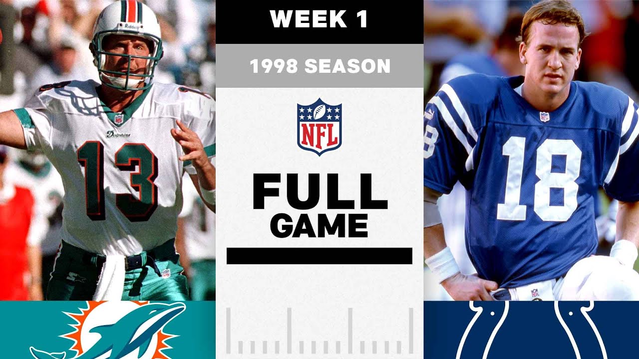 Peyton Manning’s First Career Start In Indianapolis! Miami Dolphins vs. Colts FULL GAME | NFL 1998