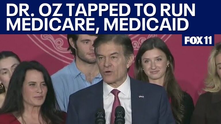 Dr. Oz tapped by Trump to run Medicare, Medicaid