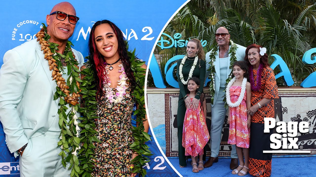 Dwayne ‘The Rock’ Johnson makes rare appearance with all 3 daughters at ‘Moana 2’ premiere