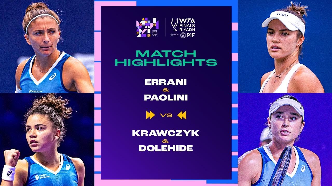 Errani & Paolini vs. Krawczyk & Dolehide | 2024 WTA Finals Group Stage | Match Highlights