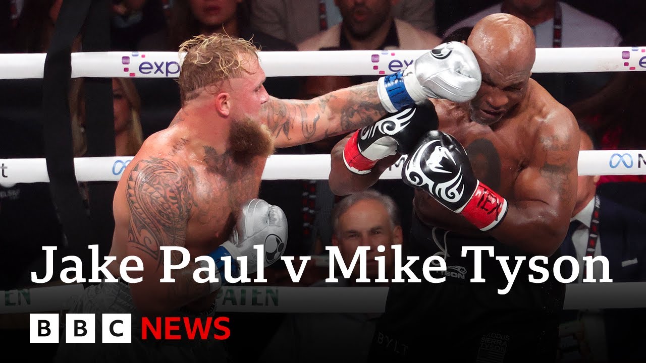 Jake Paul beats Mike Tyson on points in heavyweight bout | BBC News