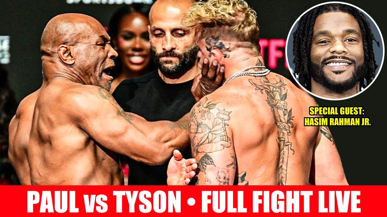 Jake Paul vs Mike Tyson • FULL FIGHT LIVE COMMENTARY & WATCH PARTY with GUEST Hasim Rahman Jr