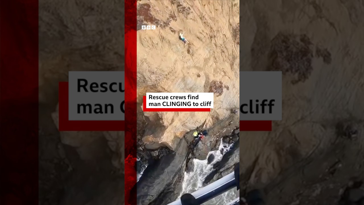 Man clinging to cliff in US is rescued. #Rescue #SanFrancisco #BBCNews