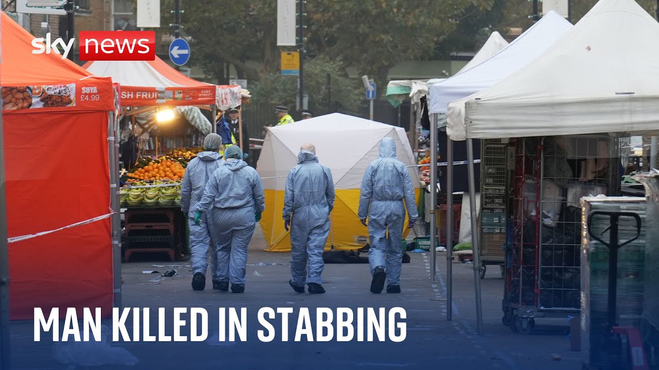 Man killed after three people stabbed at East Street Market in south London