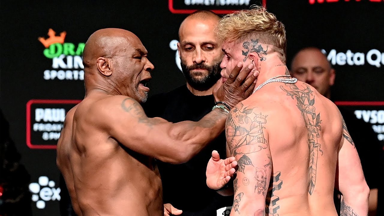 Mike Tyson Slaps Jake Paul During Their Weigh-In