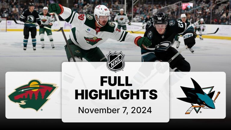 NHL Highlights | Wild vs. Sharks – November 7, 2024