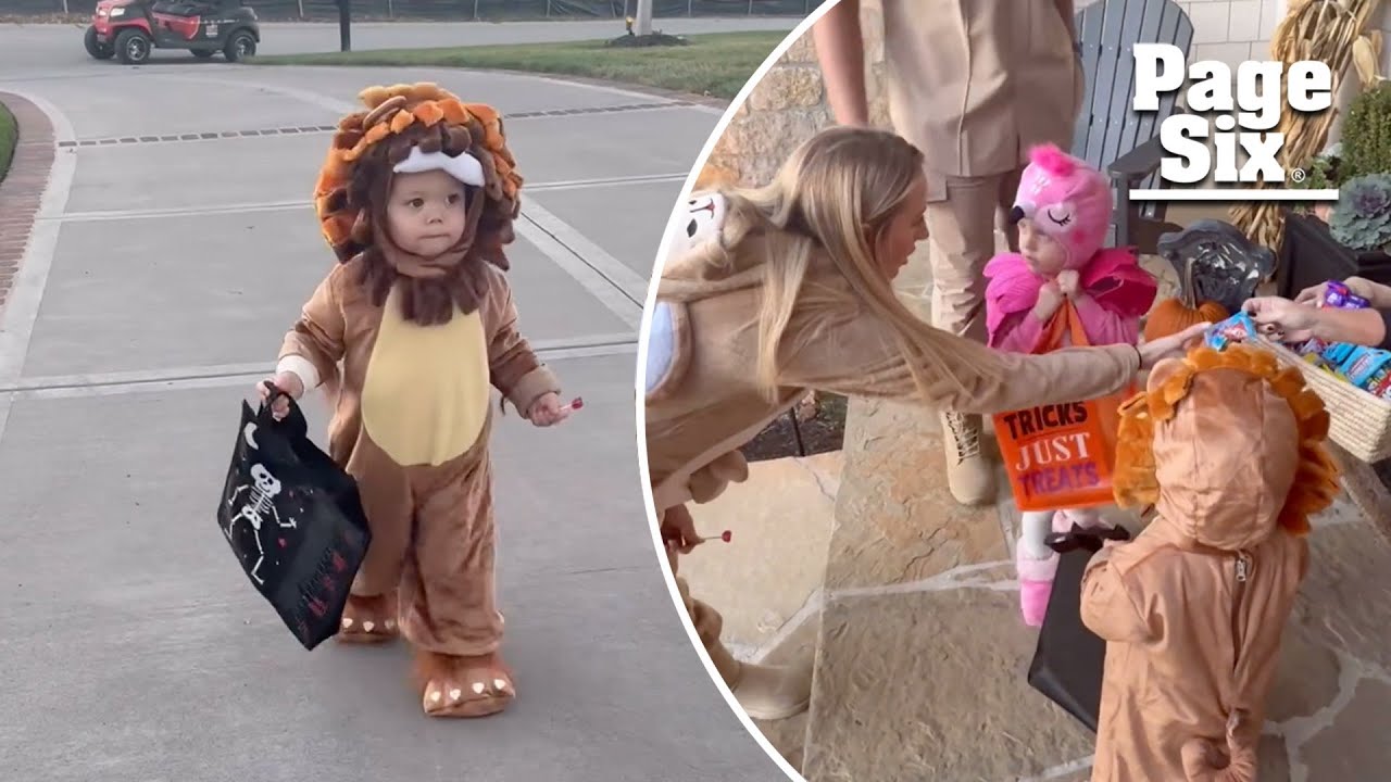 See Patrick and pregnant Brittany Mahomes’ adorable Halloween costumes with kids