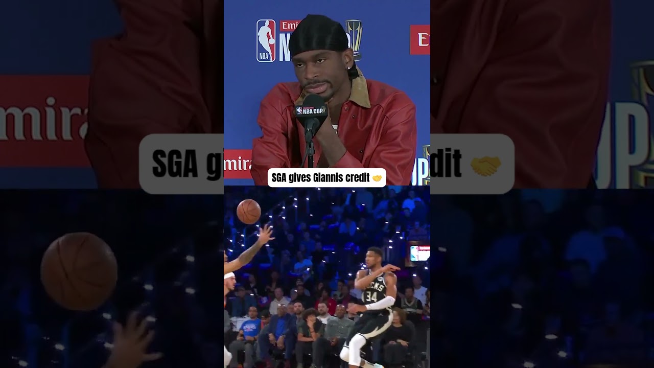 SGA gives Giannis is flowers after NBA Cup Championship 💐