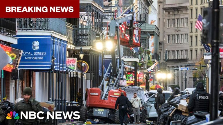 12 dead in New Orleans after driver rams into crowd, opens fire on police | NBC News NOW