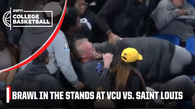 BRAWL IN THE STANDS 😳 Game PAUSED at VCU Rams vs. St. Louis Bilikens | College Basketball on ESPN