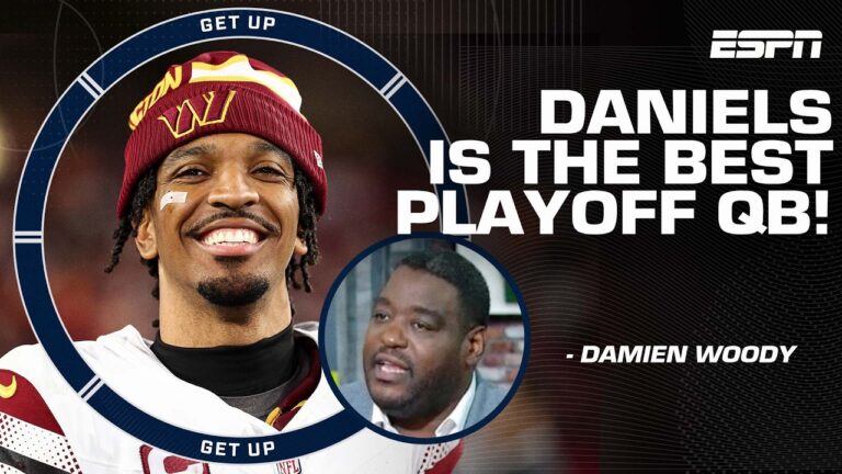 Damien Woody CHALLENGES the crew 👀 ‘Jayden Daniels is THE BEST QB in the playoffs! 🗣️ | Get Up