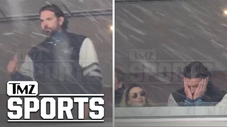 Gigi Hadid Comforts Bradley Cooper During Stressful Eagles Playoff Game | TMZ Sports