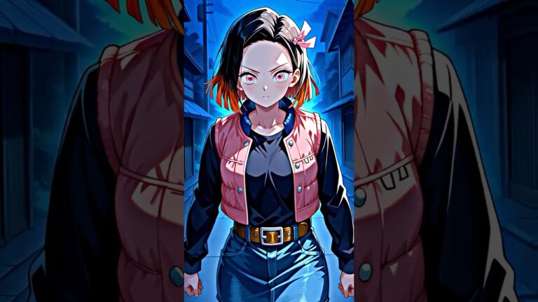 Nezuko x Android 18 Demon Slayer Dragon Ball Fusion Crossover Fanart What If