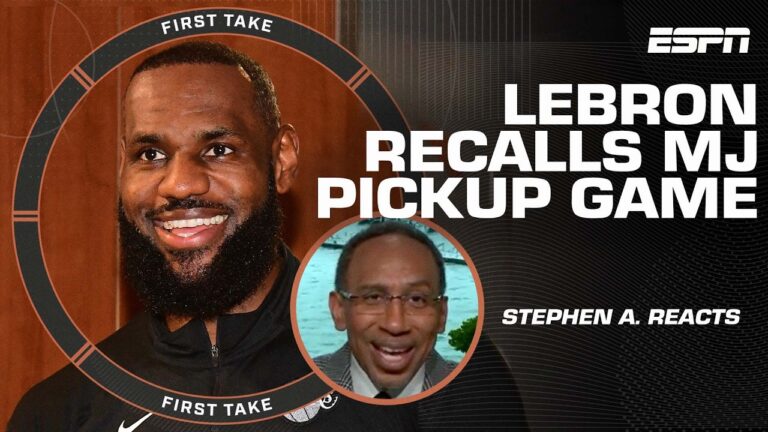 Stephen A. reacts to LeBron saying he was unguardable in pickup game vs. Michael Jordan | First Take