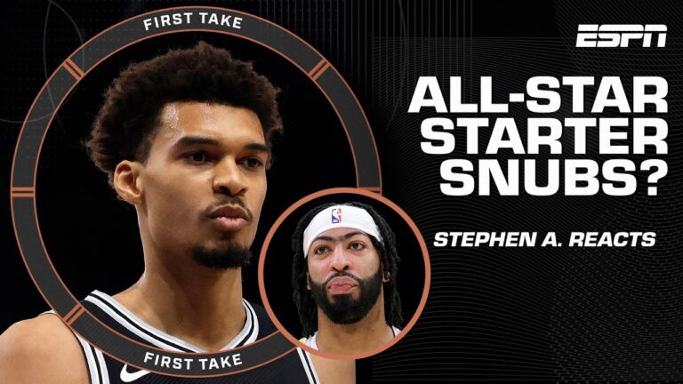 Stephen A. says Wemby & AD were SNUBBED from being an ASG Starter 🗣️ ‘I’d take KD out’ | First Take