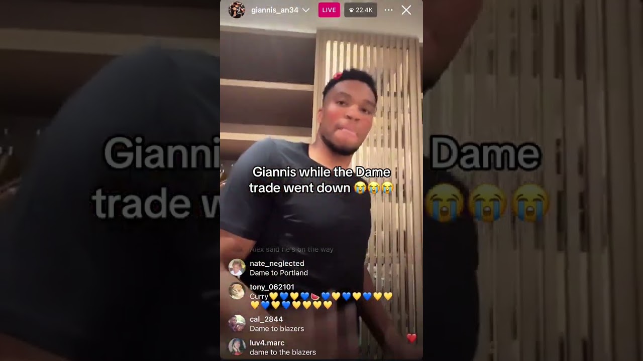 Giannis learns Damian Lillard is heading back to Portland (via @giannis_an34/TT)