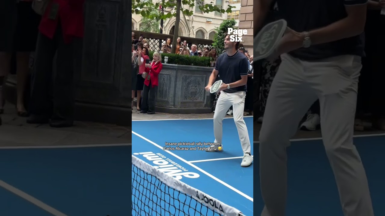 Just some US Open prep between Carlos Alcaraz and Taylor Fritz 😂  #shorts
