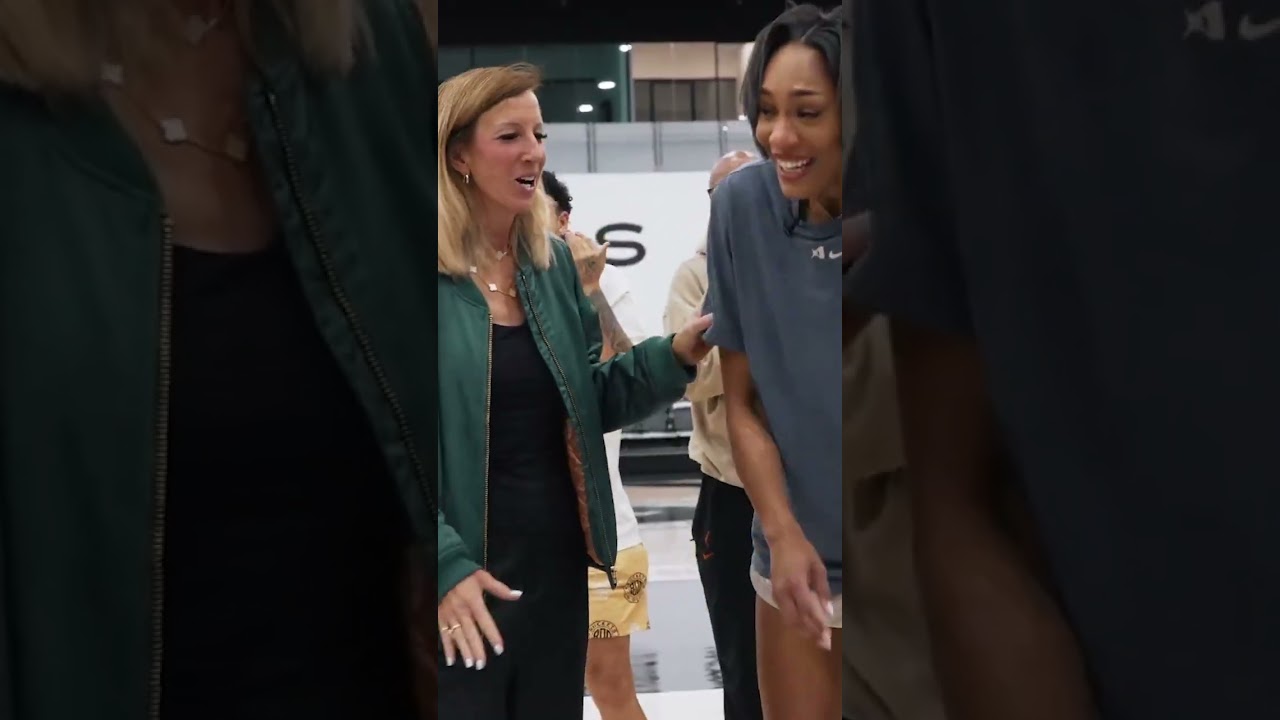 Bam Adebayo surprises A’ja Wilson with her record fourth league MVP 🏆 (via @LVAces/X)