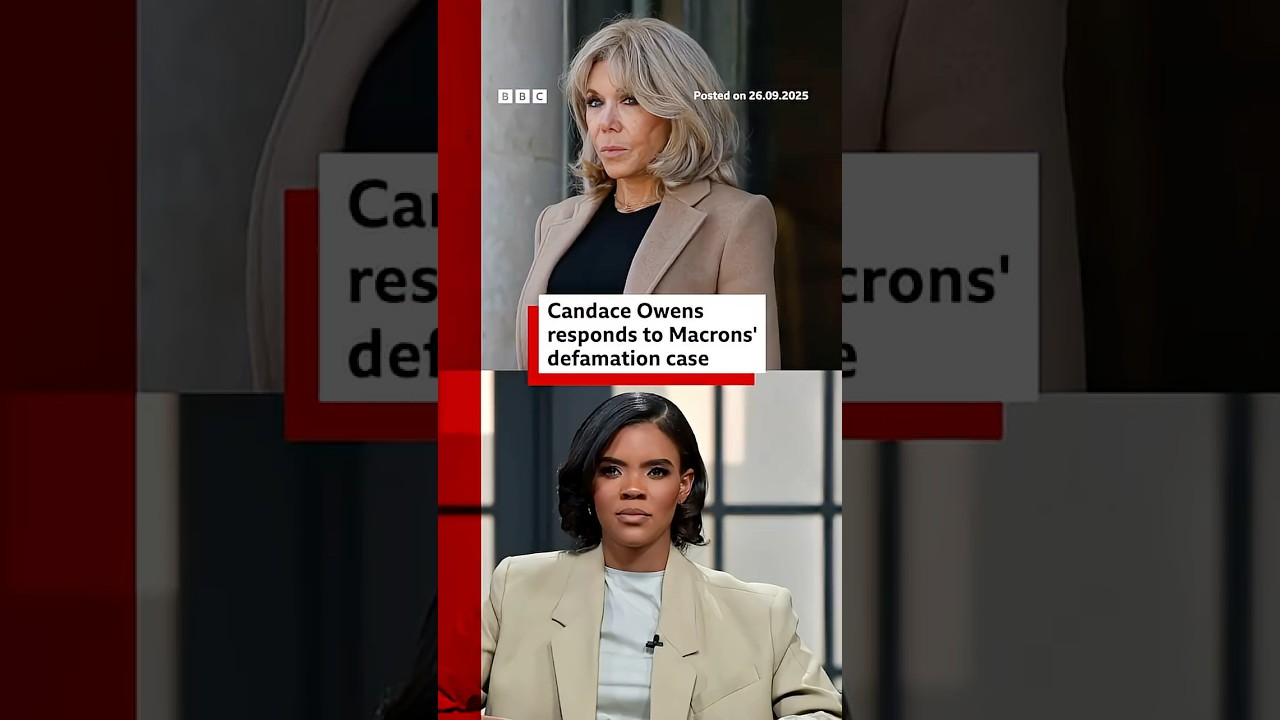 Candace Owens responds to Macron’s defamation case. #CandaceOwens #BrigitteMacron #BBCNews