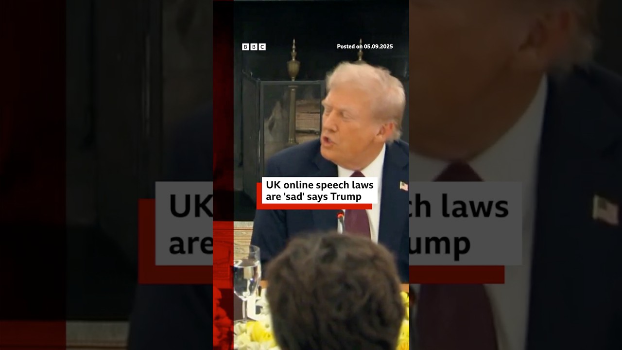 Donald Trump calls UK online speech laws ‘sad’ and ‘strange’. #DonaldTrump #UKPolitics #BBCNews