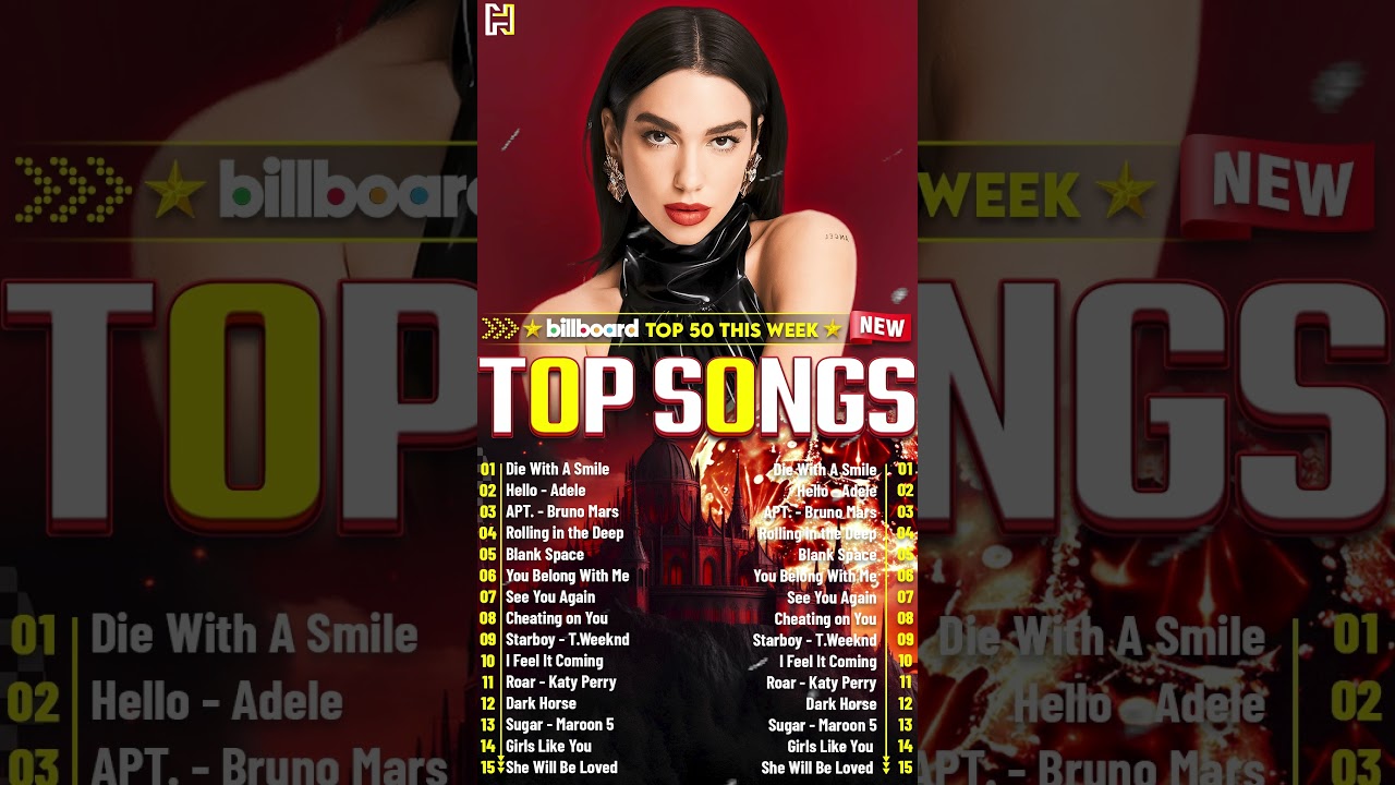 🎶 Billboard Hot 50 This Week  🎶  Maroon 5, Ed Sheeran, Dua lipa, Taylor Swift, Bruno Mars