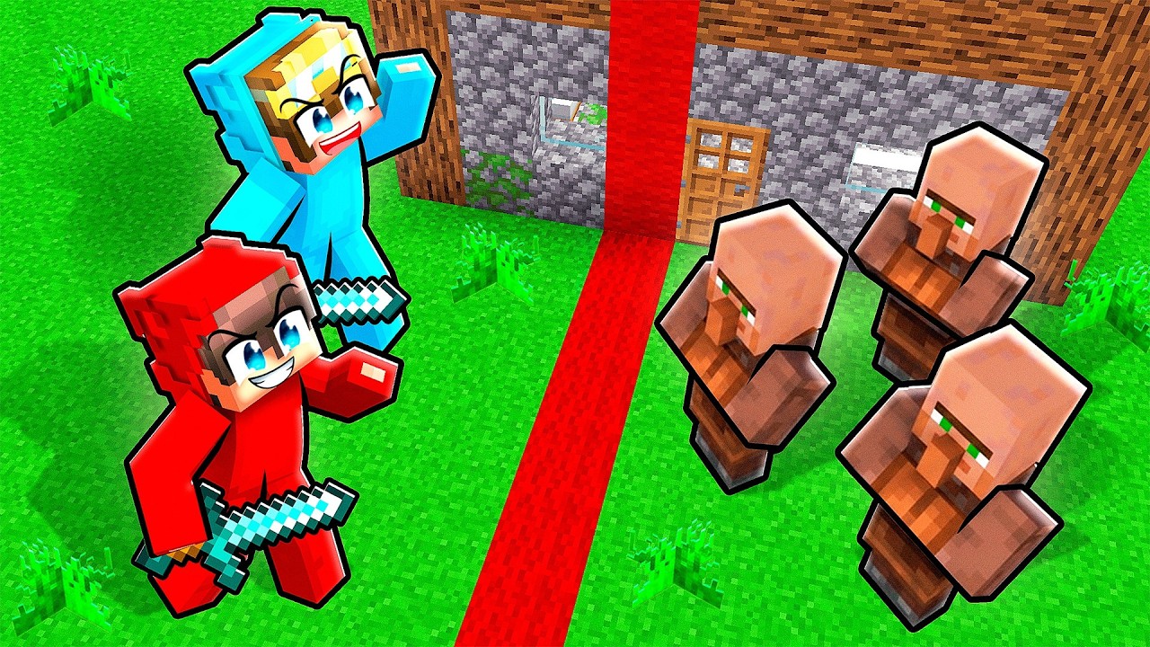 Villagers SPLIT the VILLAGE IN HALF in Minecraft!