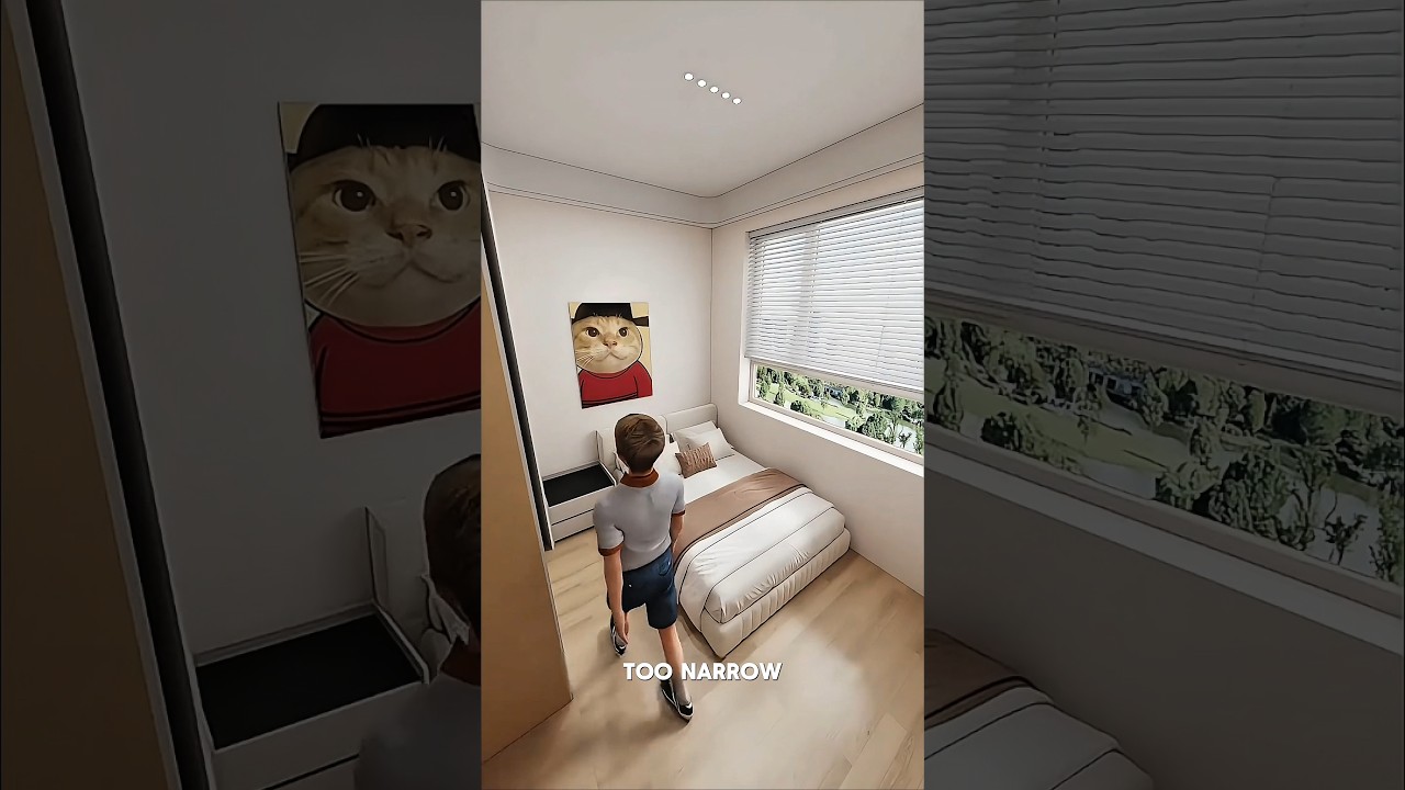 Small Bedroom Design That Looks Simple But Works Perfectly #shorts