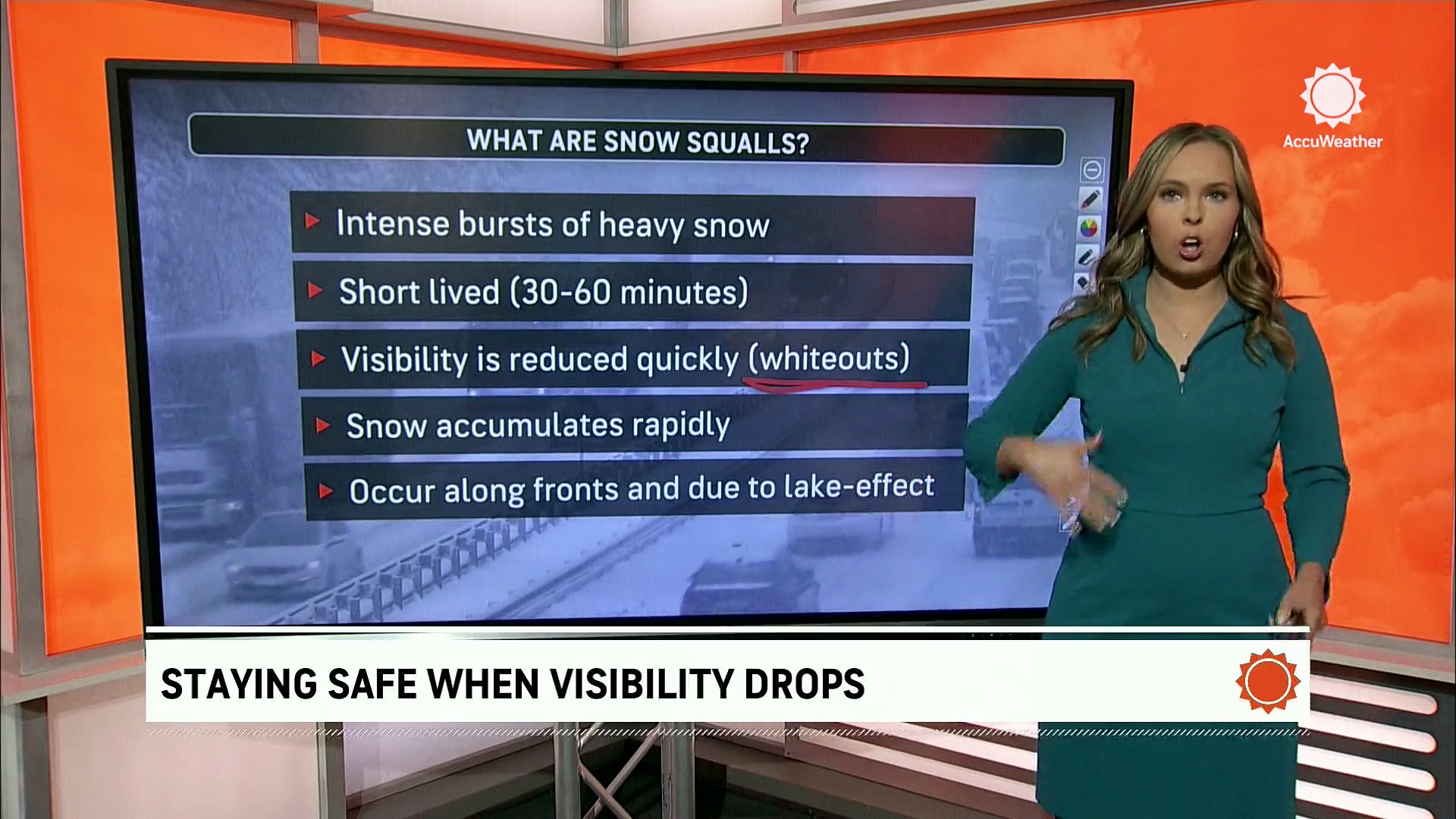 Staying safe when visibility drops during snow squalls