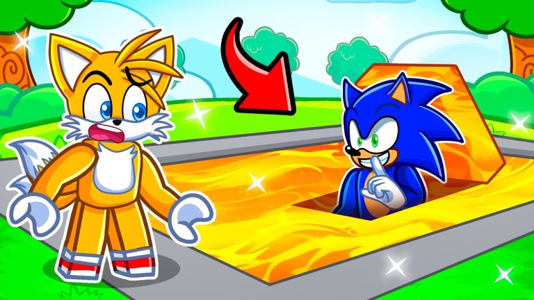 Built a Secret Base Under Lava to Prank Sonic In Roblox!