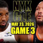 New York Knicks vs Cleveland Cavaliers Full Game 3 Highlights – May 23, 2026 | NBA ECF