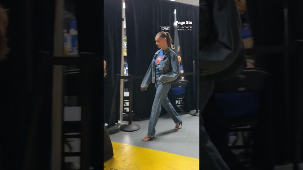 Hailey Bieber has arrived to Knicks vs Spurs Game 4 of the NBA Finals #shorts