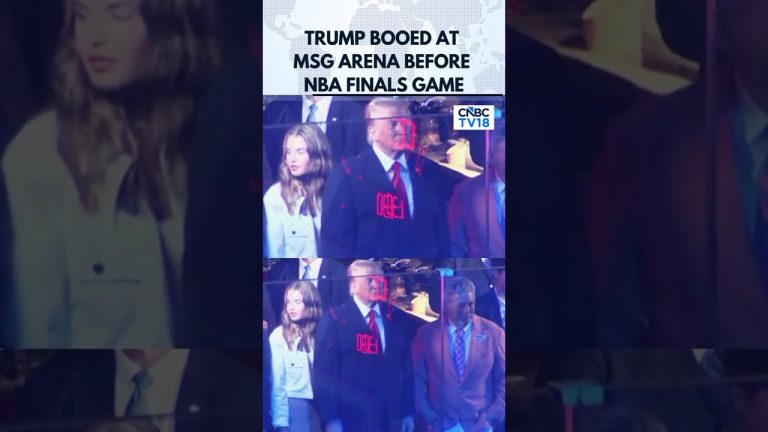 MOMENT: Trump Loudly Booed at Madison Square Garden Before Knicks-Spurs NBA Finals Game | N18G