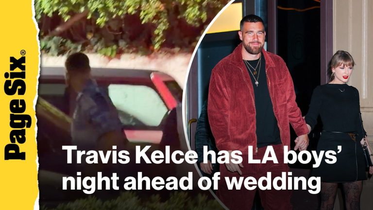 Travis Kelce has boys’ night as guests gather at Taylor Swift’s Rhode Island home ahead of wedding