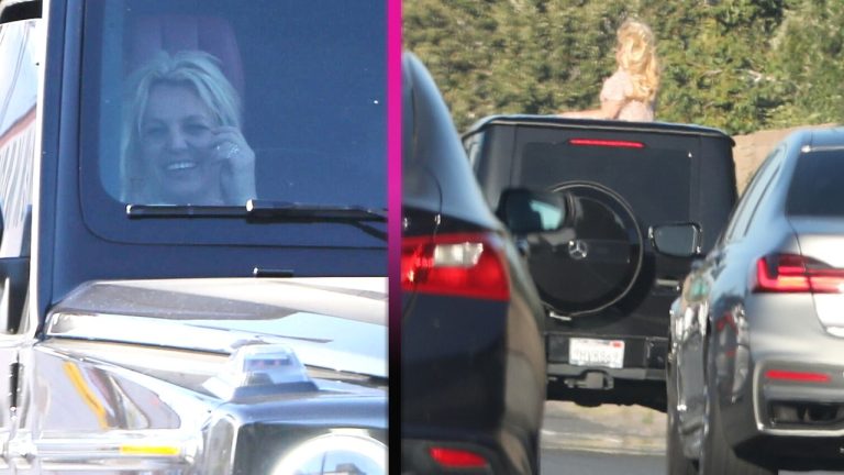 Britney Spears HANGS OUT of Sunroof on LA Freeway