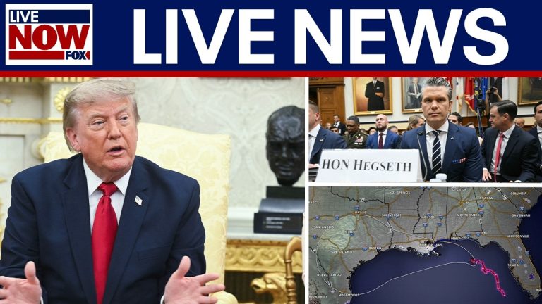 LIVE NEWS: Trump welcomes Lebanese President, Hegseth-Caine Senate hearing, Tracking Bertha & more