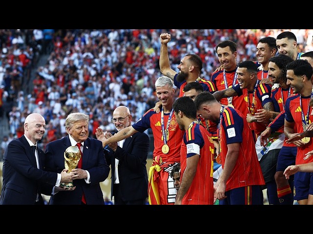 Trump presents Spain with FIFA World Cup trophy, congratulates Infantino, champion on ‘great’ event
