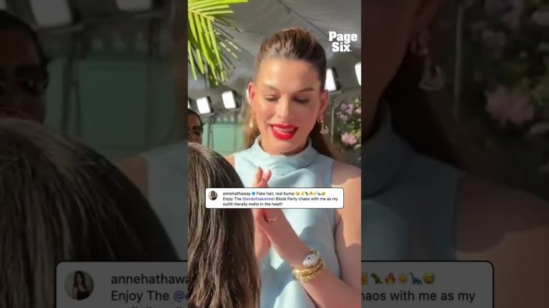 Anne Hathaway has a response to online chatter claiming she’s sporting a fake baby bump #shorts