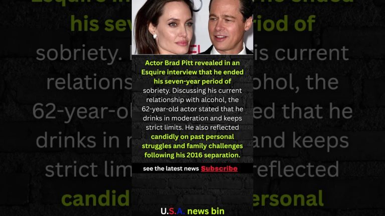 Brad Pitt Reveals End To Seven Year Sobriety #shorts #USA #NEWS