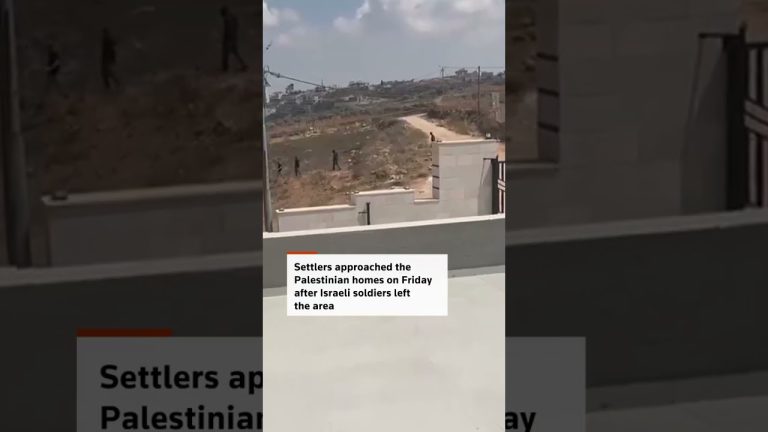 Footage from inside besieged West Bank homes shows Jewish settlers outside